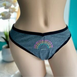 Lot of 2 NWT Victorias Secret PINK XXL Cotton Thong Panty Panties Rainbow Love